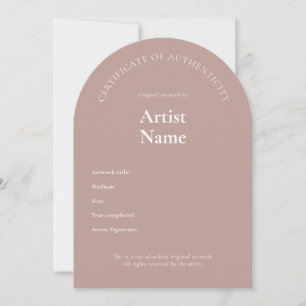 Arch Certificate of Authenticity Art Template