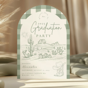 Arch Desert Chic Graduation Western Cowgirl Invitation