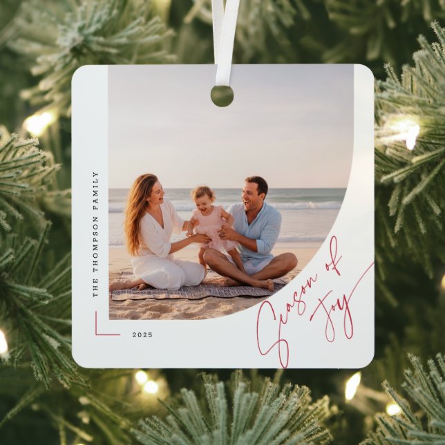 Arch Double Sided Family Beach Photo Christmas Metal Tree Decoration (Insitu)