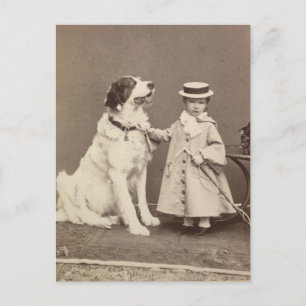 Arch Duchess Marie-Valerie, daughter Sisi with dog Postcard