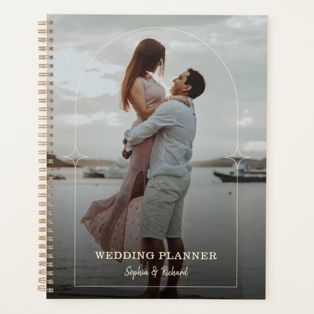 Arch Editable Colour Script Custom Photo  Planner (Front)