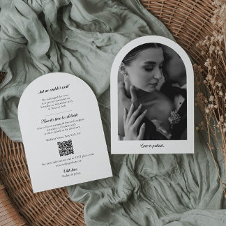 Arch Elopement Announcement with Photo and QR code