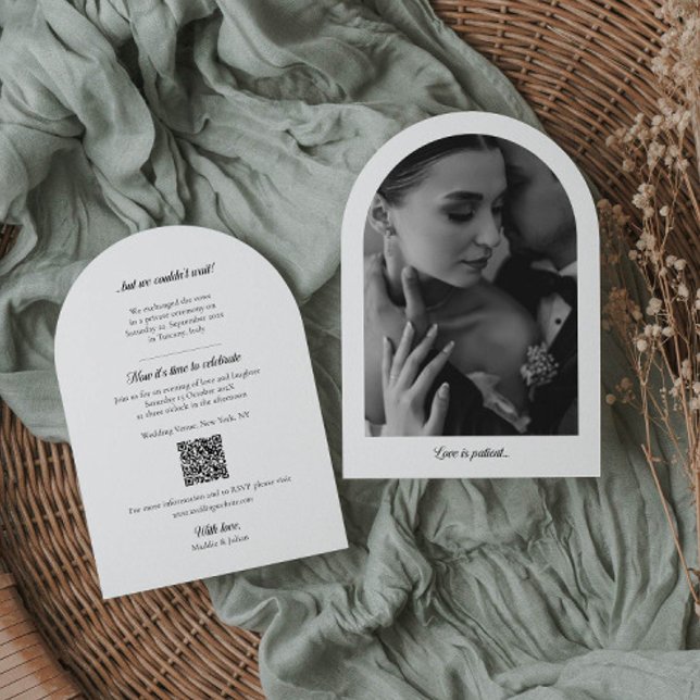 Arch Elopement Announcement with Photo and QR code (Creator Uploaded)
