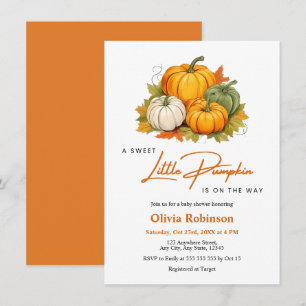 Arch Fall Autumn A Little Pumpkin Baby Shower Invitation