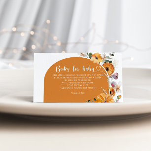 Arch floral fall pumpkin books for baby ticket enclosure card