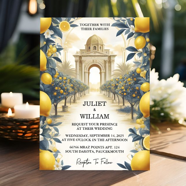 Arch Food Fun Fruit Lime Lemon Wedding Invitation (Creator Uploaded)