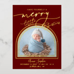 Arch Frame Birth Announcement Foil Postcard<br><div class="desc">Modern calligraphy,  arch-themed Christmas postcard. Easy to personalise with your details. PLEASE NOTE: For assistance on orders,  shipping,  product information,  etc.,  contact Zazzle Customer Care directly.</div>