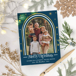  Arch Frame Christmas Card Family Photo Holiday Postcard