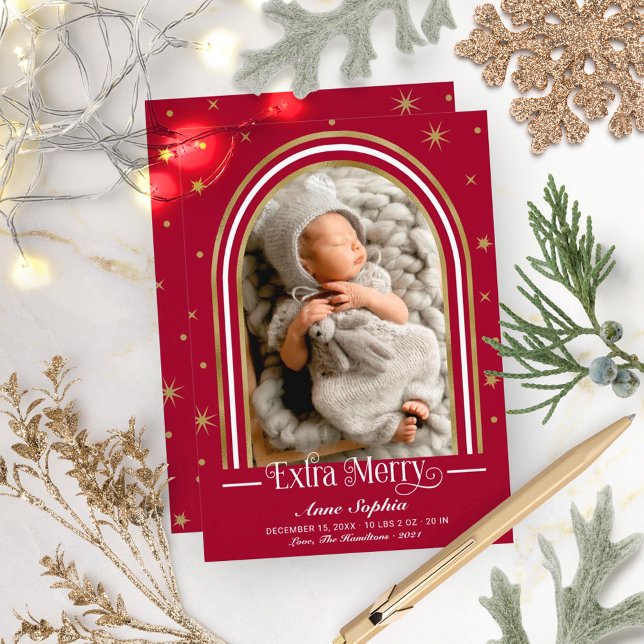  Arch Frame Extra Merry Birth Announcement (Creator Uploaded)