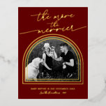 Arch Frame Pregnancy Announcement Foil Postcard<br><div class="desc">Modern calligraphy,  arch-themed Christmas postcard. Easy to personalise with your details. PLEASE NOTE: For assistance on orders,  shipping,  product information,  etc.,  contact Zazzle Customer Care directly.</div>