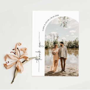 Arch Frame Wedding Photo Thank You Card