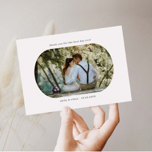 Arch Frame Wedding Photo Thank You Card