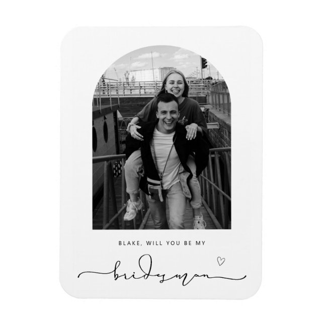 Arch Frame Will You be my Bridesman Magnet (Vertical)