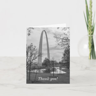 Arch From The Park Grayscale Thank You Card
