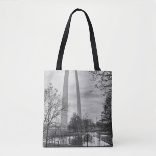 Arch From The Park Grayscale Tote Bag