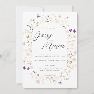 Arch Garden Floral Watercolor Wildflower Wedding Invitation