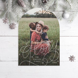 Arch Glory Hand-Lettering Holiday Photo Card
