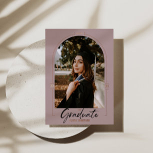 Arch Graduation Announcement  Rose Foil Invitation