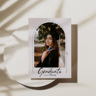 Arch Graduation Announcement  Silv Foil Invitation