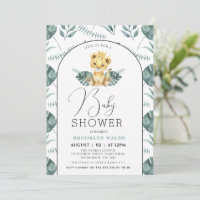 Arch Green Foliage Lion Baby Shower 