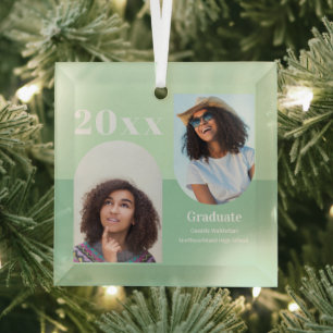 Arch Green Photo Graduation Glass Tree Decoration