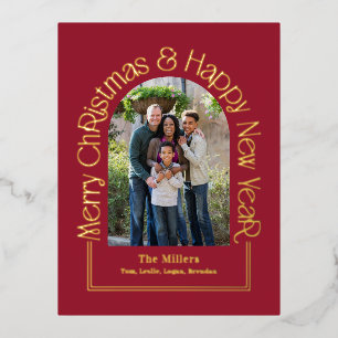 Arch Greeting REAL FOIL Holiday Card Postcard