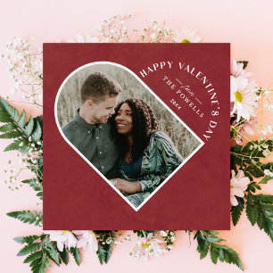 Arch Heart Valentine's Day Photo Card - Currant