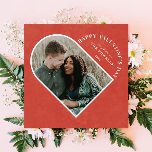Arch Heart Valentine's Day Photo Card - Red