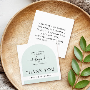 Arch light sea green business thank you insert