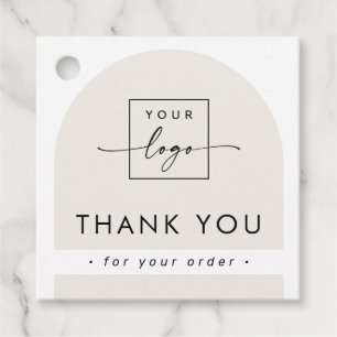 Arch light tan bron business thank you hang tag