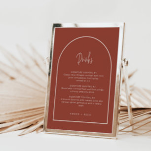 Arch Minimal Script Terracotta & Cream Drinks Menu