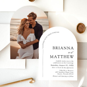 Arch Modern Black & White Minimalist Wedding Invitation