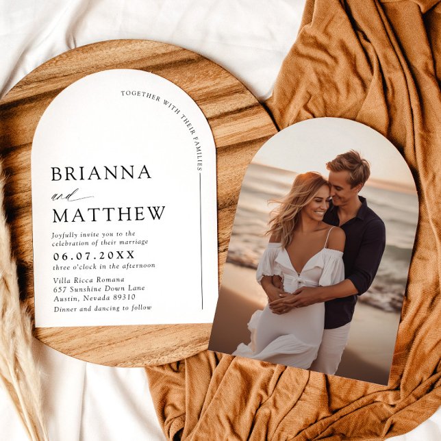 Arch Modern Black & White Minimalist Wedding Invitation (Arch Modern Black & White Minimalist Wedding Invitation)