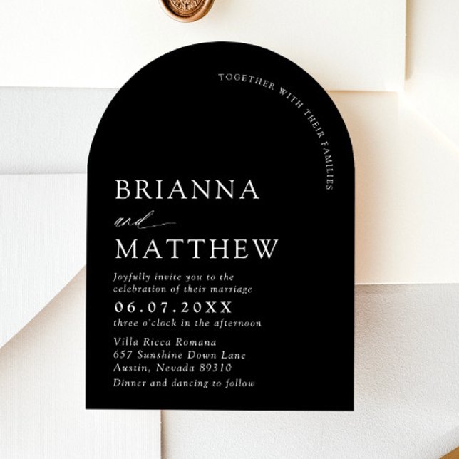 Arch Modern Black & White Minimalist Wedding Invitation (Arch Modern Black & White Minimalist Wedding Invitation)