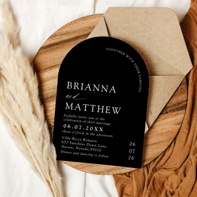 Arch Modern Black & White Minimalist Wedding Invitation (Arch Modern Black & White Minimalist Wedding Invitation)