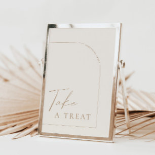 Arch Modern Calligraphy Take a Treat Wedding Sign Invitation