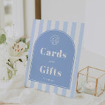 Arch Modern Coastal Bridal Shower Cards And Gifts Pedestal Sign<br><div class="desc">A fresh coastal-inspired table top sign showing where to leave cards and gifts at your event. All colours (including the arch, seashell and all text) can be customised by you, as can all text colours and placements, from inside the design tool. You can also add or delete text boxes inside...</div>