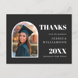 Arch Modern Minimalist Photo Graduation Thank You Postcard