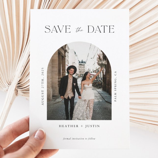 Arch Modern Minimalist Wedding Photo Save the Date (Creator Uploaded)