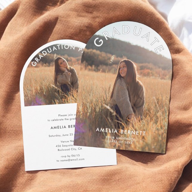 Arch Modern Photo Graduation Party Invitation (Creator Uploaded)