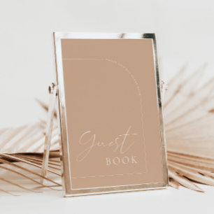 Arch Modern Tan Guest Book Wedding Sign Invitation