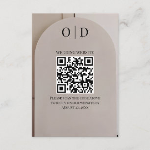 Arch Neutral Luxe Wedding QR Code Enclosure Card
