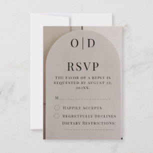 Arch Neutral Luxe Wedding RSVP Card