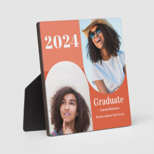 Arch Orange Keepsake Two Photo Graduation Plaque