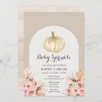 Arch Pampas Grass White Pumpkin Baby Sprinkle 