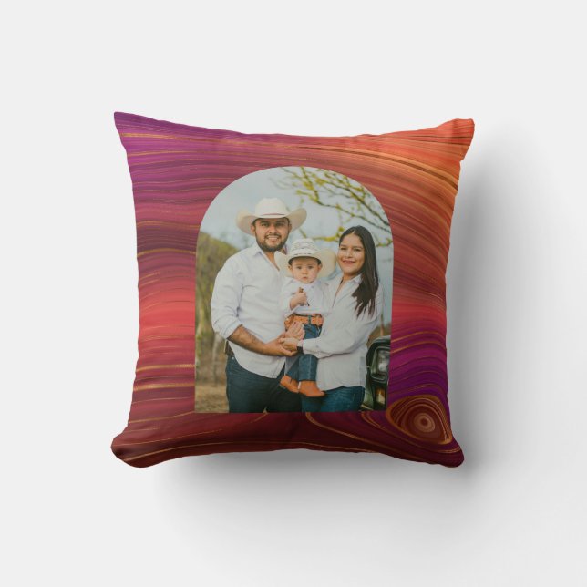 Arch Photo Abstract Orange Purple Gold Pattern Cushion (Front)