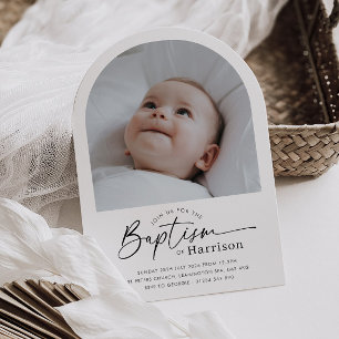 Arch Photo Baptism Invitation