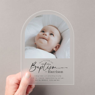 Arch Photo Baptism Invitation