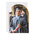 Arch Photo Blue Gold Graduation Announcement