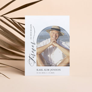 Arch Photo Calligraphy Script Sympathy Funeral Thank You Card